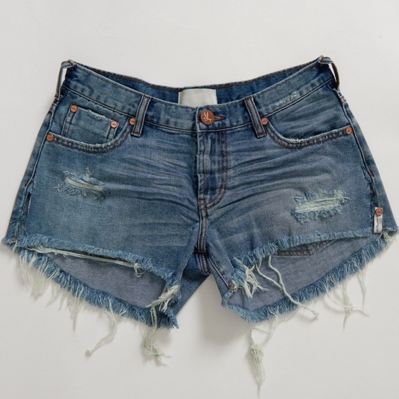 One Teaspoon Pants - One Teaspoon Blue Distressed Jean Shorts
(Listing #36)